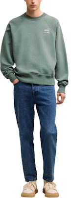 AMI PARIS Unisex Green Crewneck Pullover Sweatshirt Long Sleeve USW0247474-013 Lookbook AMI PARIS Unisex Green Crewneck Pullover Sweatshirt Long Sleeve USW0247474-013