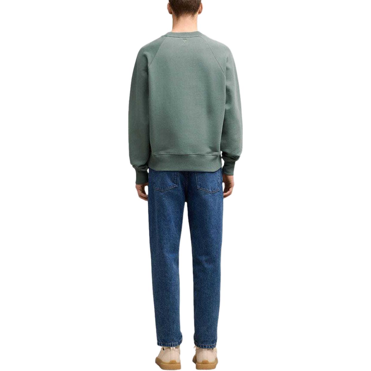 AMI PARIS Unisex Green Crewneck Pullover Sweatshirt Long Sleeve USW0247474-013 圖 5