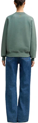 AMI PARIS Unisex Green Crewneck Pullover Sweatshirt Long Sleeve USW0247474-013 Details for AMI PARIS Unisex Green Crewneck Pullover Sweatshirt Long Sleeve USW0247474-013