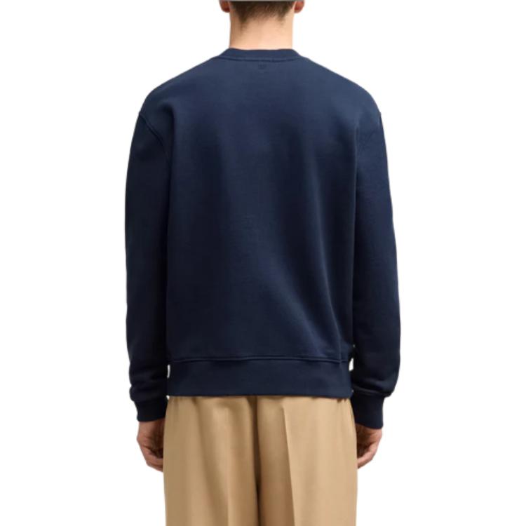 AMI Paris Unisex Logo Print Crewneck Sweatshirt Deep Blue BFUSW035-730-430 圖 5
