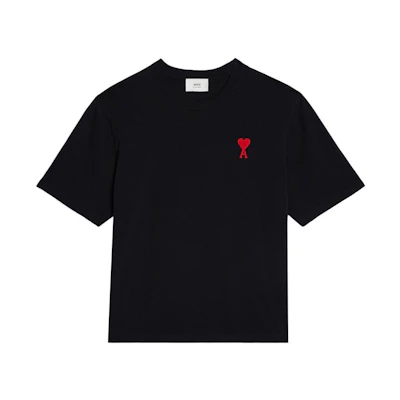 AMI Paris Unisex Minimalist Black Short Sleeve T-Shirt E23UTS004 726 009