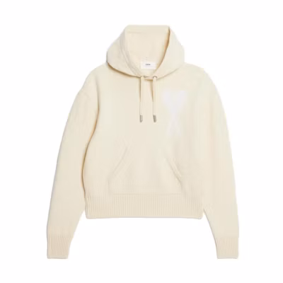AMI PARIS Unisex Oversized Beige Hoodie 5123605N13055