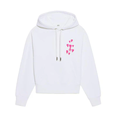 AMI PARIS Unisex Oversized Cotton Long Sleeve Sweatshirt White USW399747-106