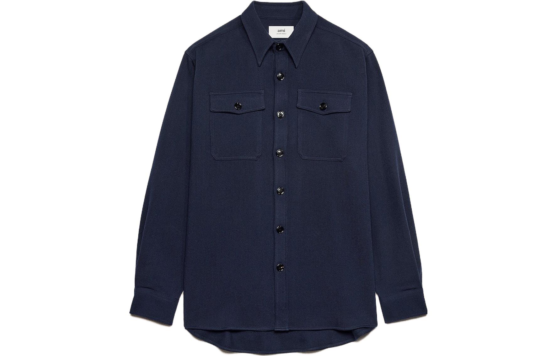 AMI Paris Unisex Solid Color Single-Breasted Shirt UJK224WV0030430