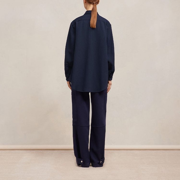 Lookbook 아미 파리 유니섹스 솔리드 컬러 싱글 브레스티드 셔츠 UJK224WV0030430