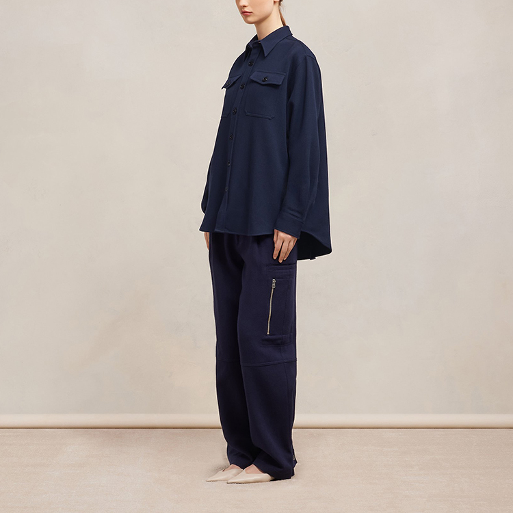 Shop 아미 파리 유니섹스 솔리드 컬러 싱글 브레스티드 셔츠 UJK224WV0030430