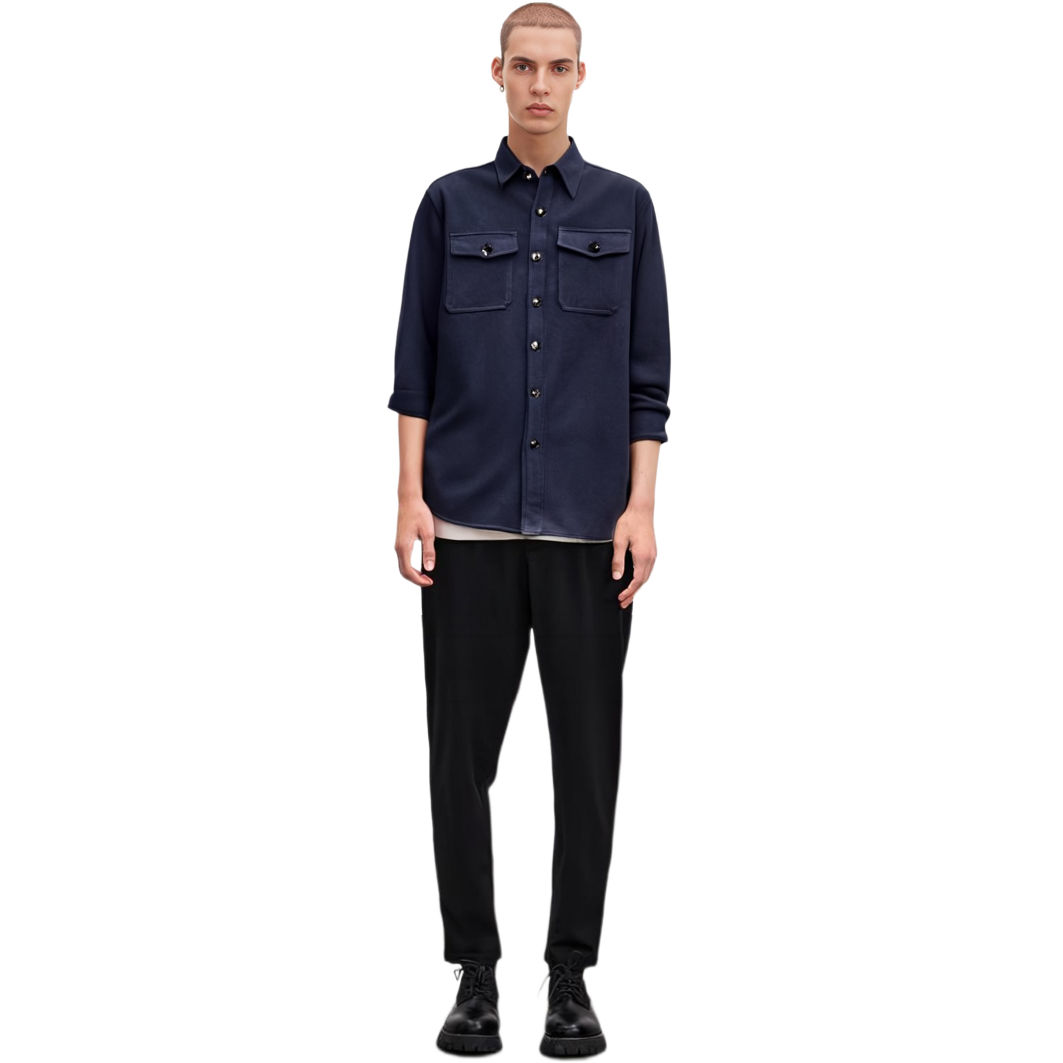 Purchase 아미 파리 유니섹스 솔리드 컬러 싱글 브레스티드 셔츠 UJK224WV0030430