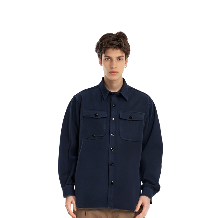 Details for 아미 파리 유니섹스 솔리드 컬러 싱글 브레스티드 셔츠 UJK224WV0030430