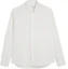 Buy AMI PARIS Camisa Unisex Blanca de Manga Larga con Diseño de Cuello Abotonado. USH150CO0063-100