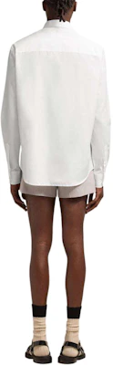 AMI PARIS Camisa Unisex Blanca de Manga Larga con Diseño de Cuello Abotonado. USH150CO0063-100 Details for AMI PARIS Camisa Unisex Blanca de Manga Larga con Diseño de Cuello Abotonado. USH150CO0063-100
