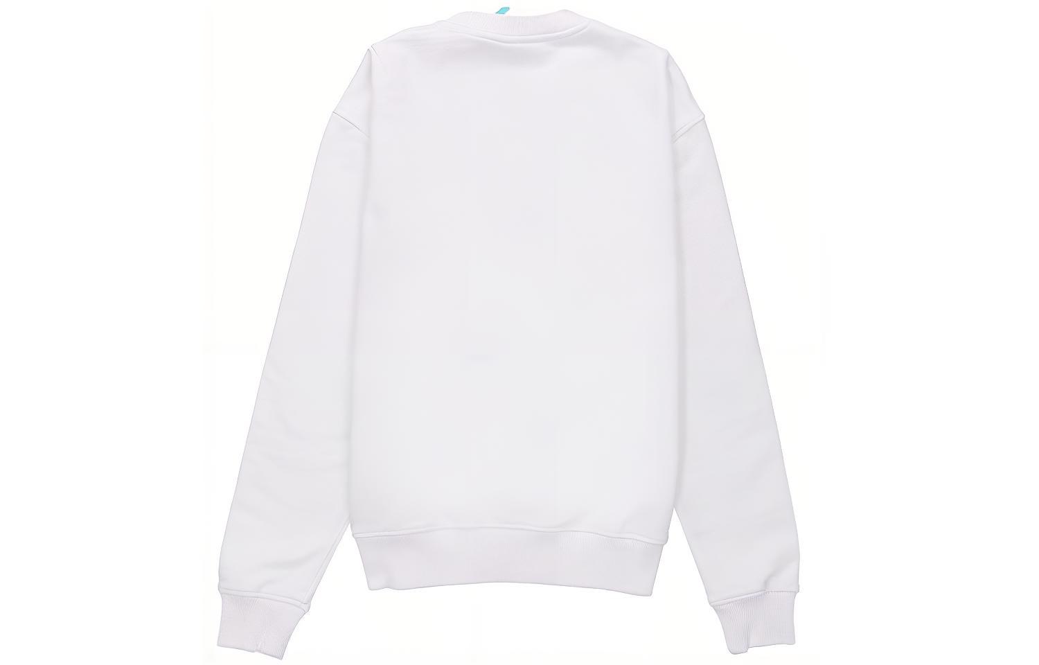 AMI PARIS White Crewneck Sweatshirt with Heart Logo Organic Fleece A21HJ007730-100