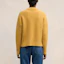 Shop AMI PARIS White Heart Embroidered Crewneck Cloud Sweater Unisex Mustard Yellow UKS025KN0032-724