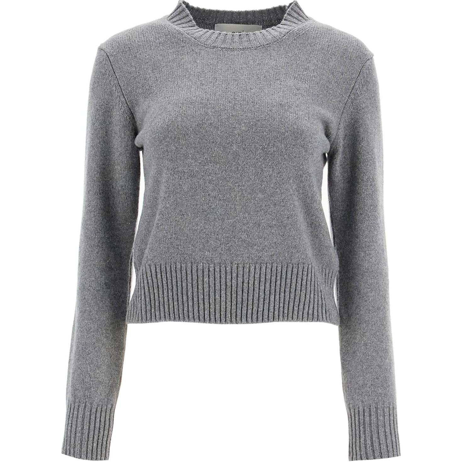 AMI PARIS Women’s Grey Solid Crewneck Pullover Sweater FKS057005-052