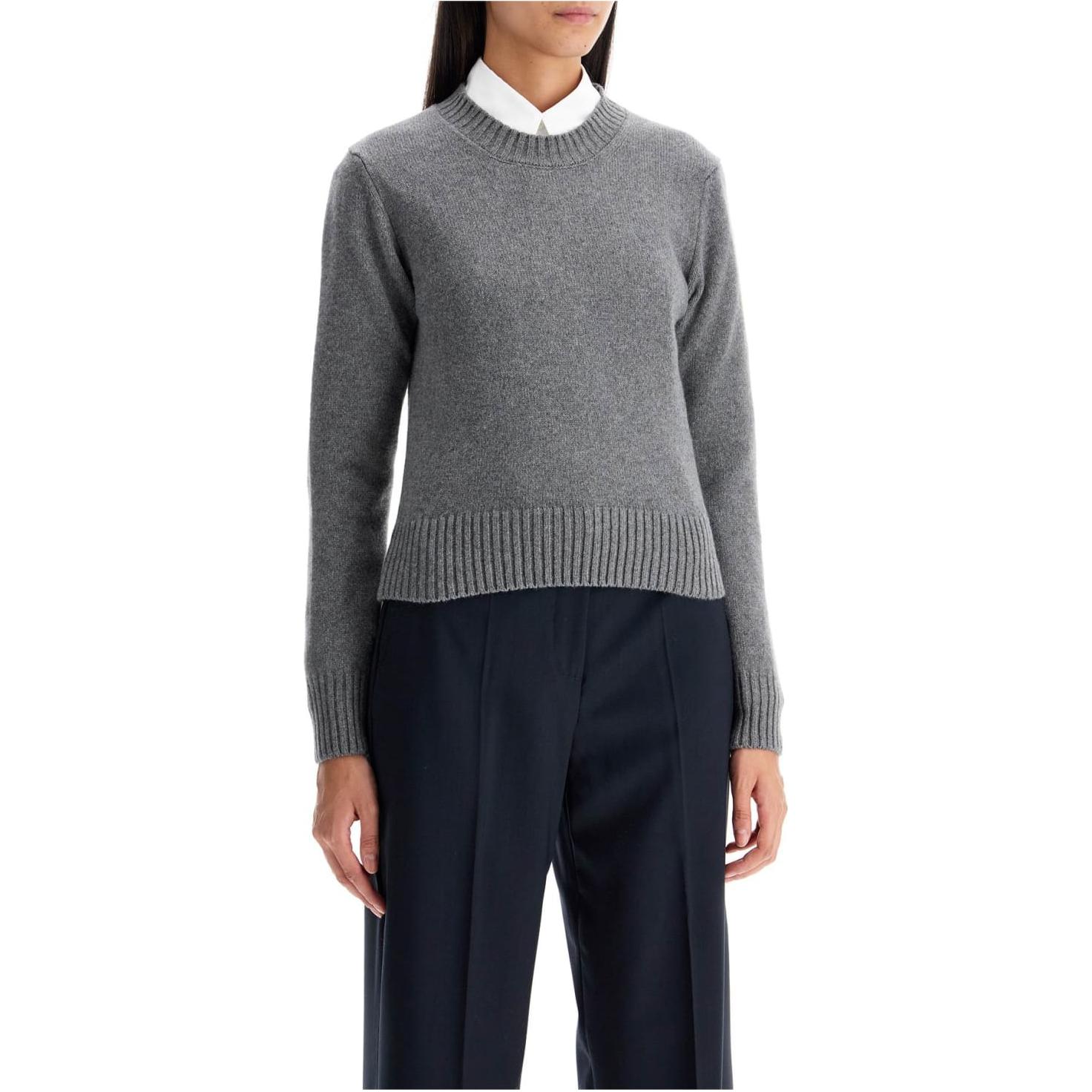 AMI PARIS Women’s Grey Solid Crewneck Pullover Sweater FKS057005-052 圖 3