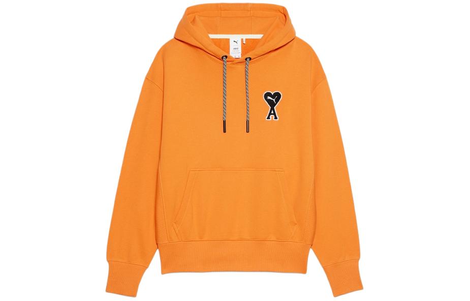 AMI PARIS PUMA Orange Unisex Oversized Hoodie SPEUSW004002-800