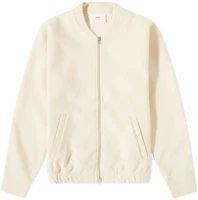 AMI PARIS Yellow Solid Color Bomber Jacket with Zipper Front HJK015-750-709 AMI PARIS Yellow Solid Color Bomber Jacket with Zipper Front HJK015-750-709