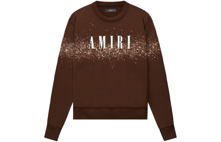 AMIRI 21FW Logo Print Pullover Crewneck Sweatshirt - Chocolate MJLC004-210