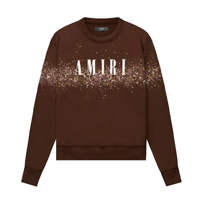 AMIRI 21FW Logo Print Pullover Crewneck Sweatshirt - Chocolate MJLC004-210