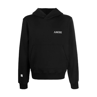 AMIRI Black Hoodie with Logo Print Long Sleeve Pullover. AW22MJL011-001