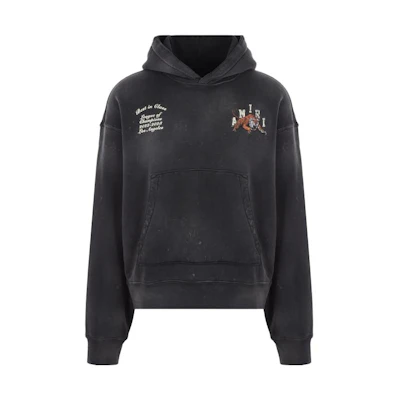 AMIRI Black Hoodie with Tiger Graphic Print Pullover Design. PF23MJG025001