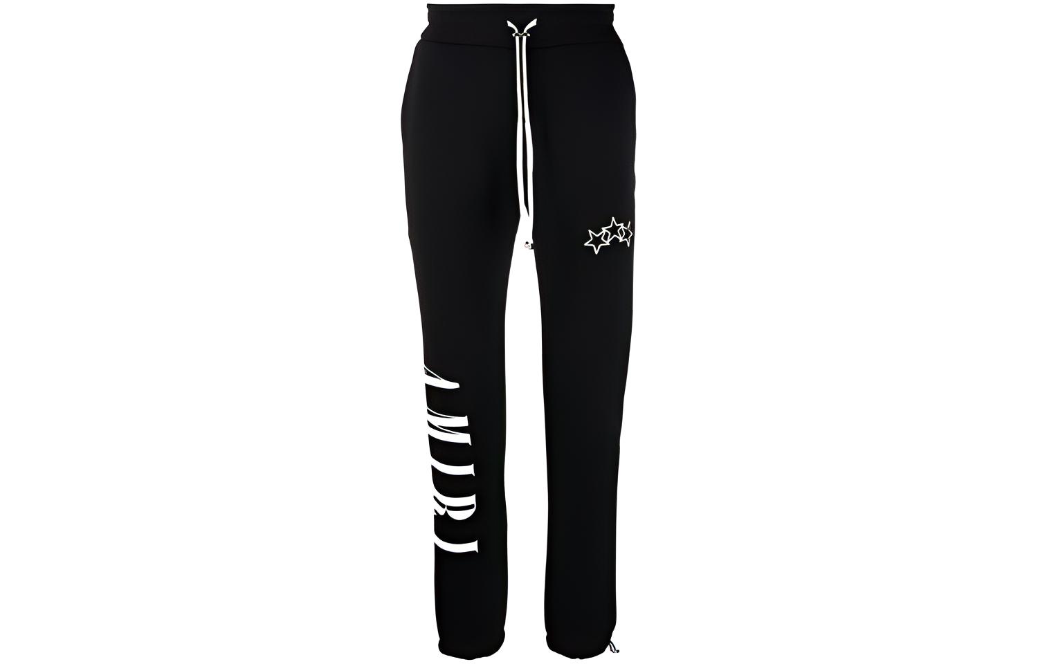 AMIRI  Black Letter Print Lace-Up Track Pants MJSP014-001