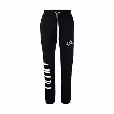 AMIRI Black Letter Print Lace-Up Track Pants MJSP014-001