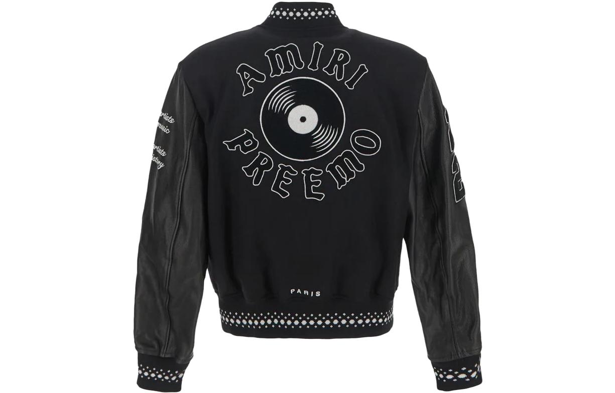 AMIRI  Black Loose-Fit Half-Turtleneck Letter Print Long-Sleeve Jacket. AW23MOS081-001 圖 3