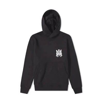 AMIRI Black Loose Fit Pullover Hoodie with Letter Print Design. PXMJL003-001
