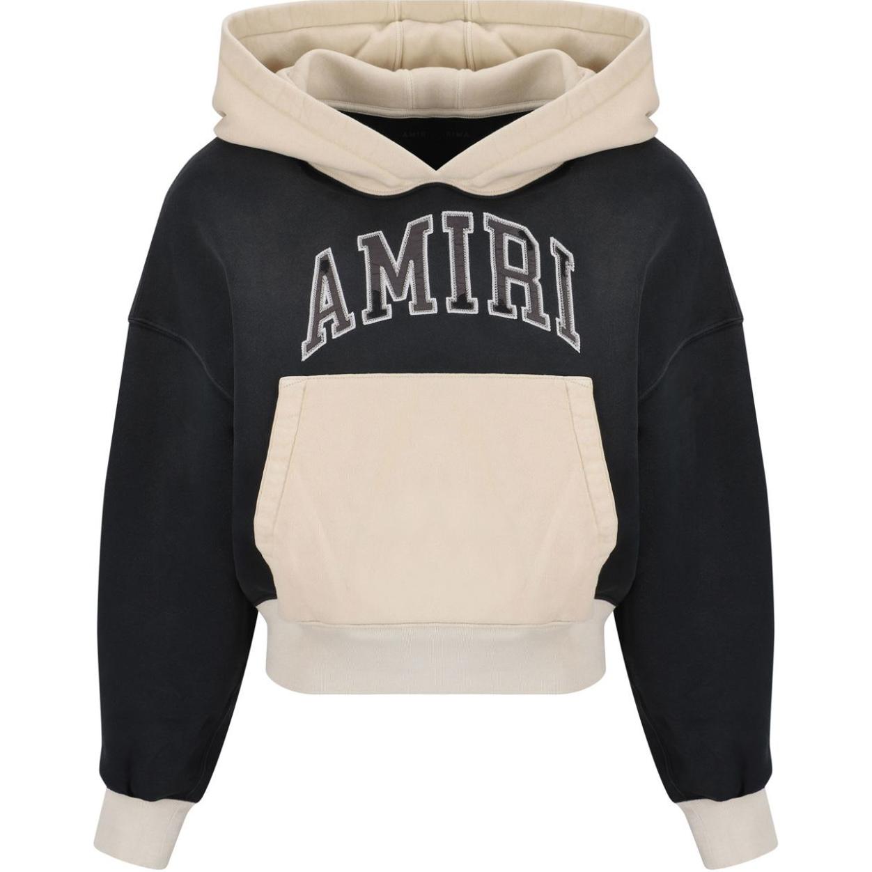 AMIRI  Black Oversized Hoodie with Embroidered Logo Design. AWJYHD1010-BLACK