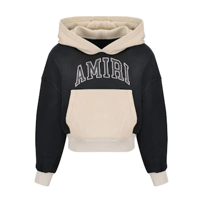 AMIRI Black Oversized Hoodie with Embroidered Logo Design. AWJYHD1010-BLACK
