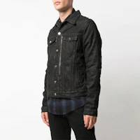 Lookbook AMIRI Black Relaxed Fit Denim Jacket with Utility Pockets and Zipper. W9M04155RD-BKX