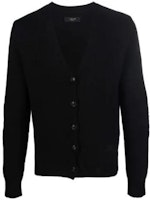 AMIRI Black Solid V-Neck Button-Up Long Sleeve Knit Cardigan MKC006-001 AMIRI Black Solid V-Neck Button-Up Long Sleeve Knit Cardigan MKC006-001