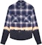 Buy AMIRI 漸層漂白藍染格紋長袖襯衫 PF22MSL005-420