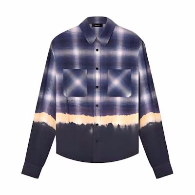 AMIRI Bleached Bandana Plaid Long Sleeve Shirt PF22MSL005-420