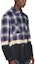 Purchase AMIRI 漸層漂白藍染格紋長袖襯衫 PF22MSL005-420