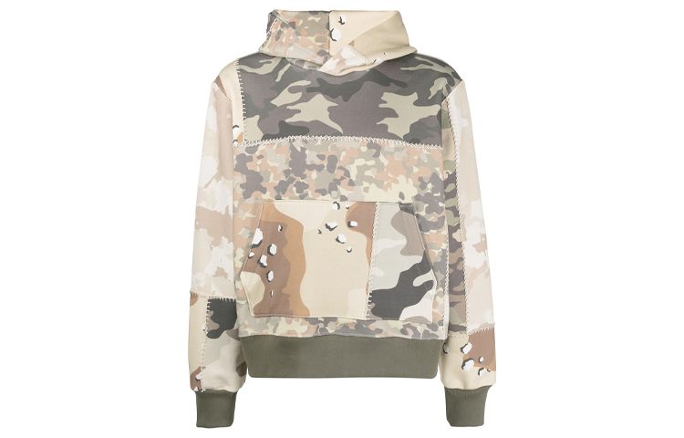 Order AMIRI 軍綠迷彩連帽外套，補丁設計。 MJGH006-901