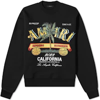 Order AMIRI 椰子樹印花黑色圓領套頭衫長袖T恤 SS22MJG002-001