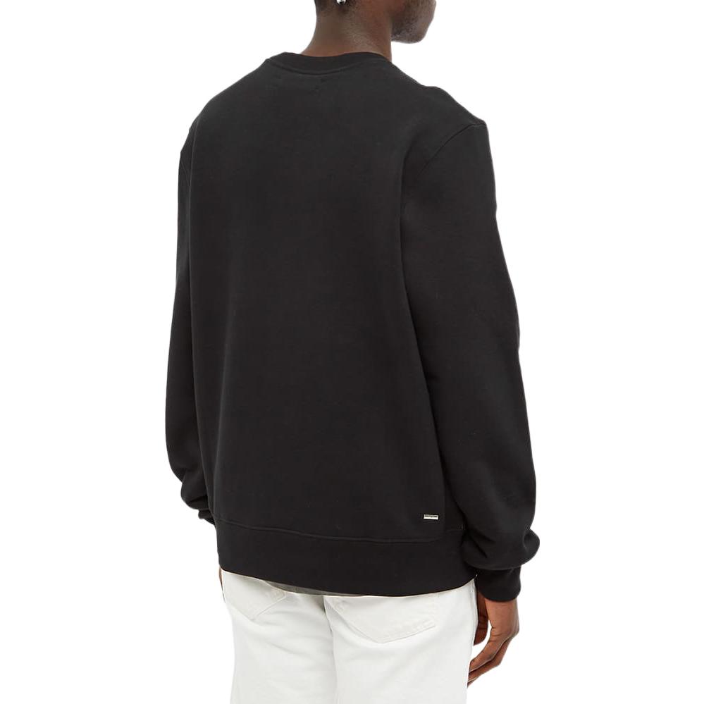 Shop AMIRI 椰子樹印花黑色圓領套頭衫長袖T恤 SS22MJG002-001