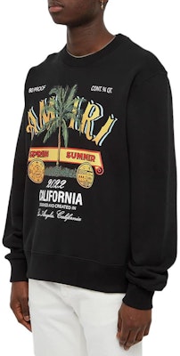 AMIRI 椰子樹印花黑色圓領套頭衫長袖T恤 SS22MJG002-001 Purchase AMIRI 椰子樹印花黑色圓領套頭衫長袖T恤 SS22MJG002-001