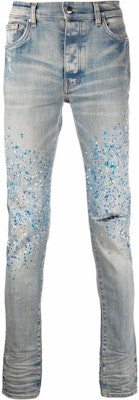 AMIRI ダメージペイントスプラッタージーンズ ブルー MDS114-408 Buy AMIRI ダメージペイントスプラッタージーンズ ブルー MDS114-408