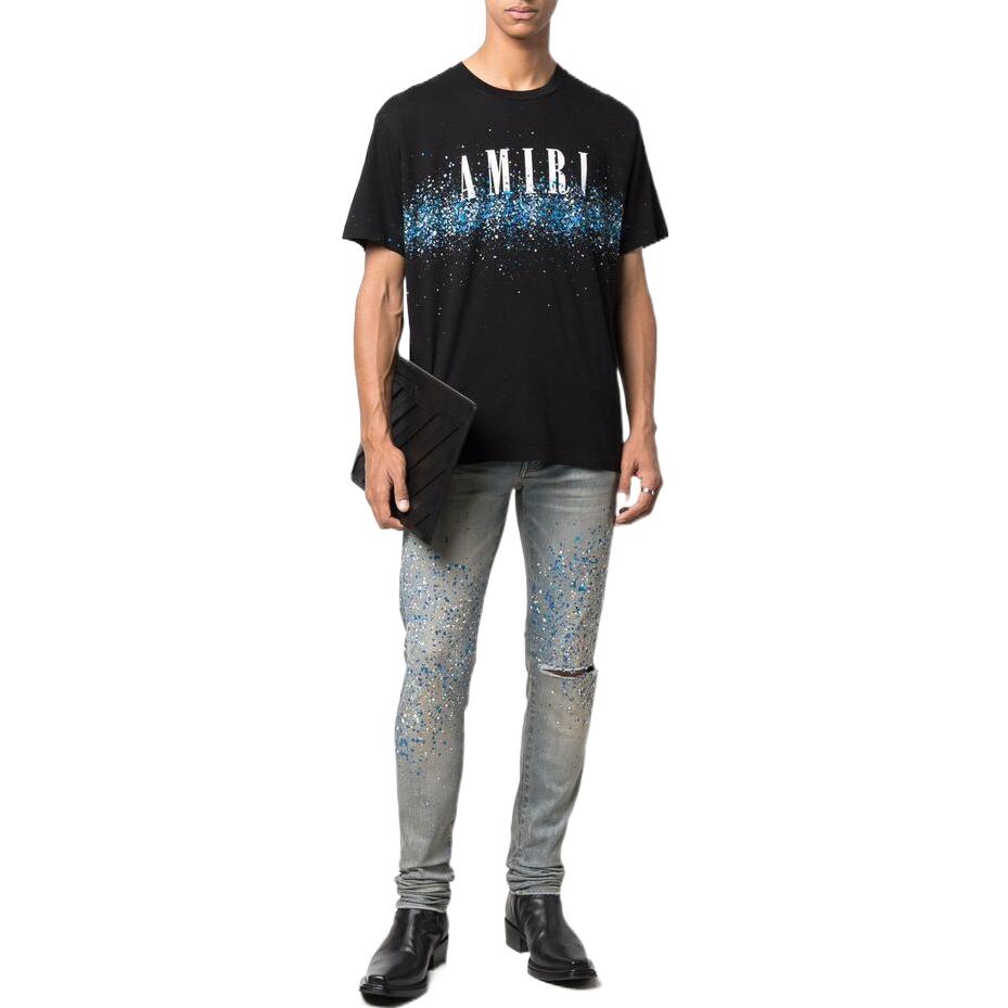 Lookbook AMIRI ダメージペイントスプラッタージーンズ ブルー MDS114-408