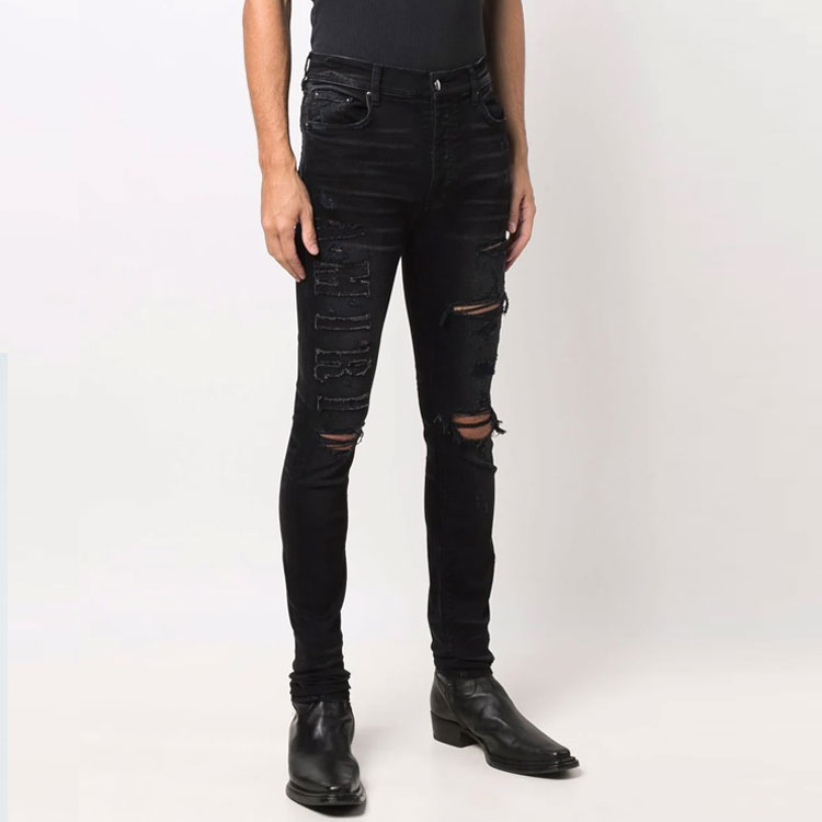 Purchase AMIRI 修身破洞牛仔褲 黑色 MDS055-023