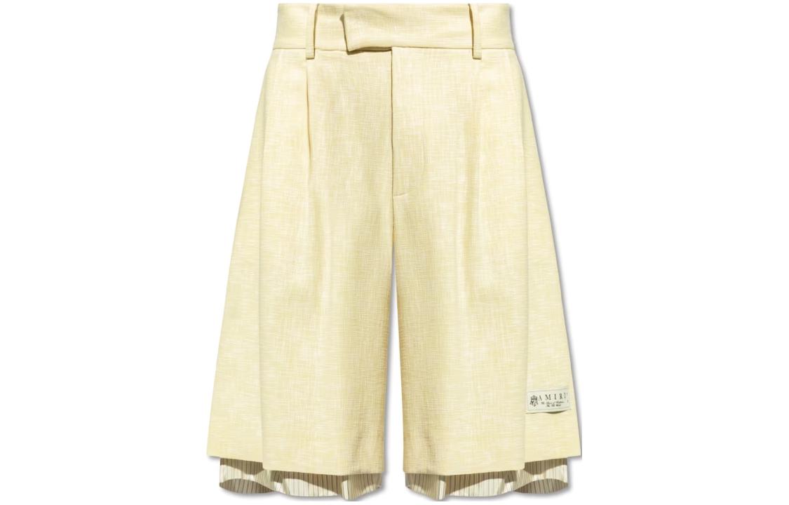 AMIRI  Essential Zipper Casual Loose Shorts Mustard Yellow. AMSHCA1012-751