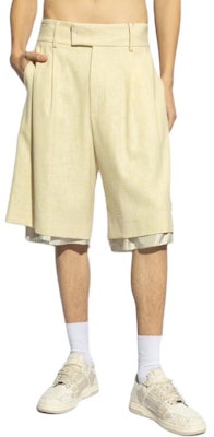 AMIRI 基本款拉鍊休閒寬鬆短褲 芥末黃色 AMSHCA1012-751 Shop AMIRI 基本款拉鍊休閒寬鬆短褲 芥末黃色 AMSHCA1012-751