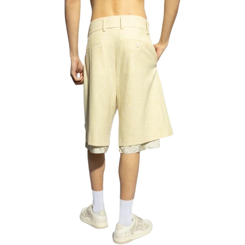 Purchase AMIRI 基本款拉鍊休閒寬鬆短褲 芥末黃色 AMSHCA1012-751