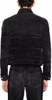 Shop AMIRI Faded Patchwork Denim Jacket - Black. AMDNTR1001-051