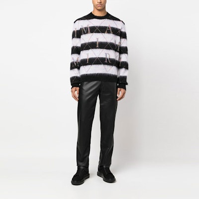 AMIRI Abu Sweater Rajut Crewneck Striped Letter Intarsia. PS23MKL010-004 Lookbook AMIRI Abu Sweater Rajut Crewneck Striped Letter Intarsia. PS23MKL010-004