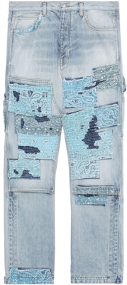 アミリ ハイウエスト ストレートジーンズ パッチデザイン ライトブルー. PF23MDF038765 Buy アミリ ハイウエスト ストレートジーンズ パッチデザイン ライトブルー. PF23MDF038765