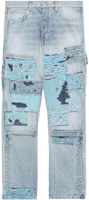 Order AMIRI High-Waisted Straight-Leg Jeans with Patch Details - Light Blue. PF23MDF038765