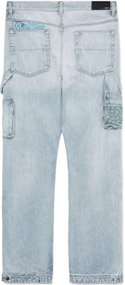 アミリ ハイウエスト ストレートジーンズ パッチデザイン ライトブルー. PF23MDF038765 Lookbook アミリ ハイウエスト ストレートジーンズ パッチデザイン ライトブルー. PF23MDF038765